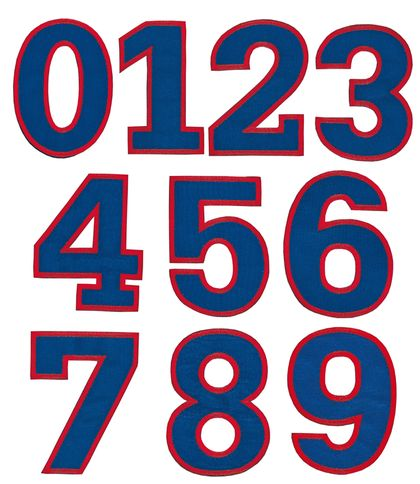 Nažehlovací vyšívaná čísla sada - modrá výška 3cm